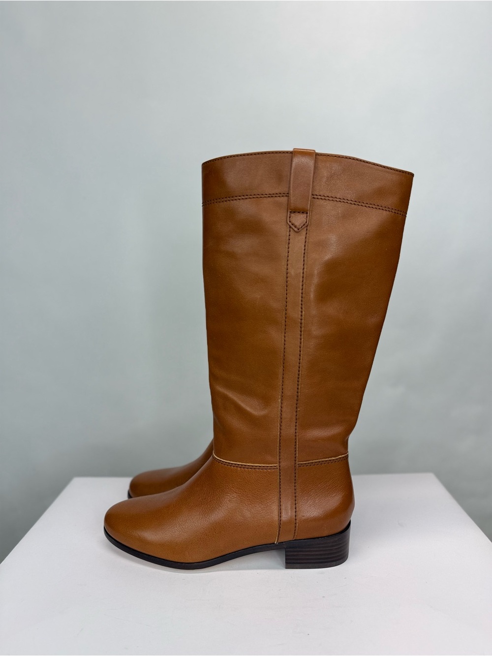 New Veronica Beard Dwyer Boot Caramel Brown Wide Calf Sz 8 - Picture 6 of 16